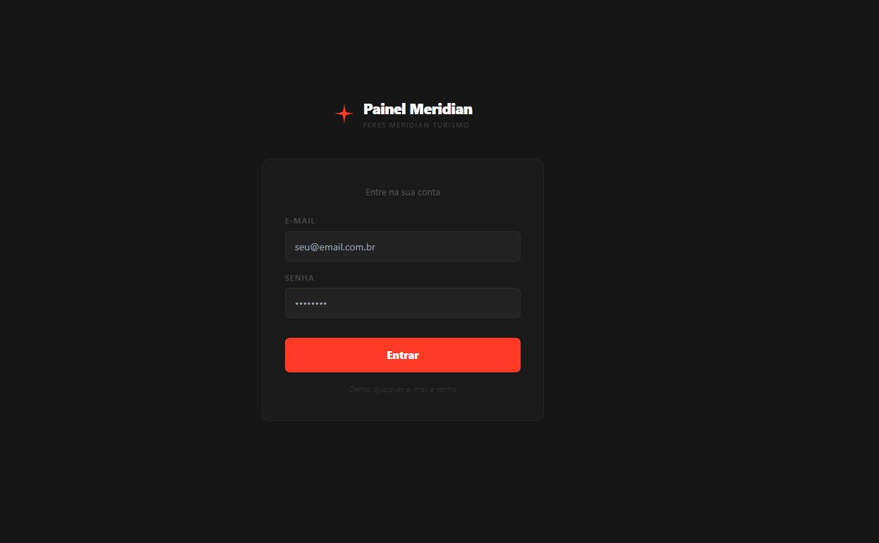 Tela de login do Painel Meridian